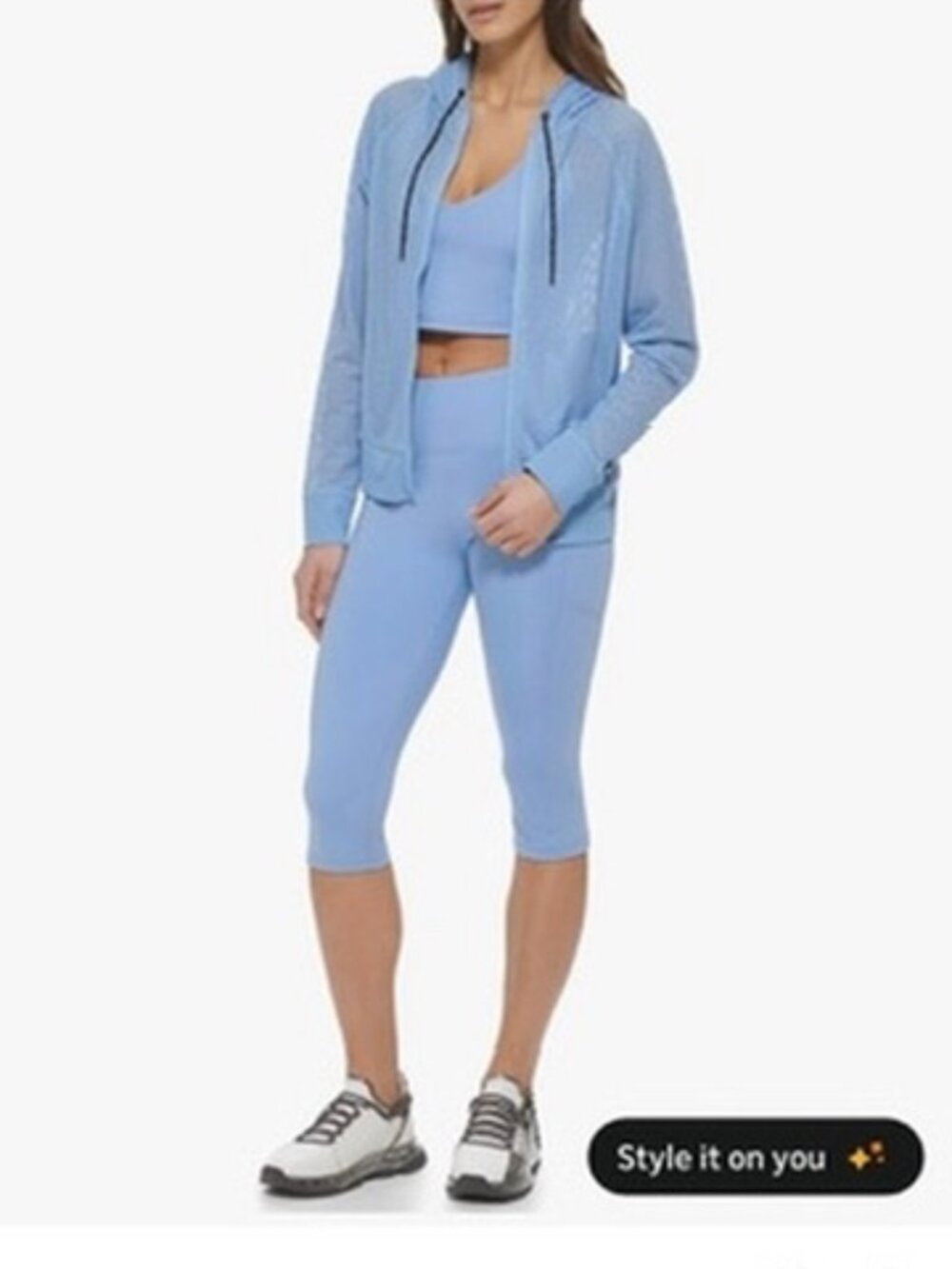 DKNY Women's Mesh Zip Up Hoodie EUC